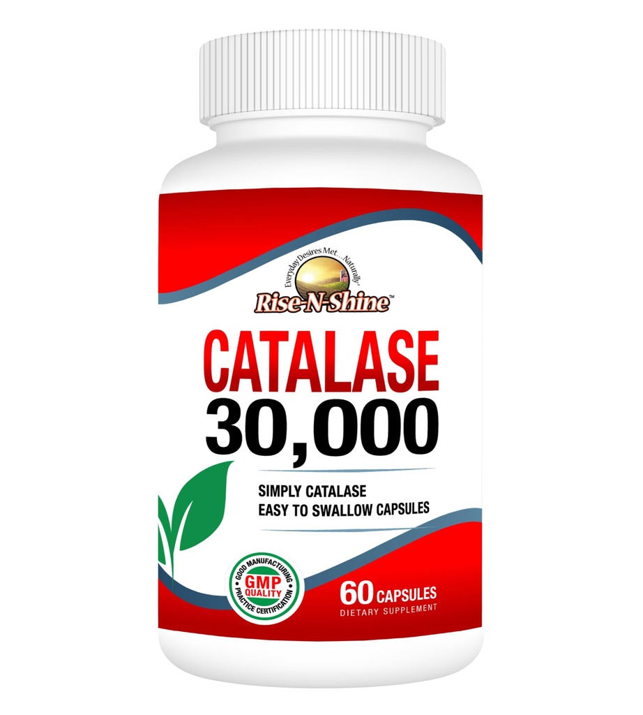 Rise-N-Shine Catalase Supplement 30.000 - Krachtige antioxidant Enzyme voor Hair Health Ondersteuning- Haarsupplementen voor Sterk Haar - 60 Capsules (30-Dag Supply)