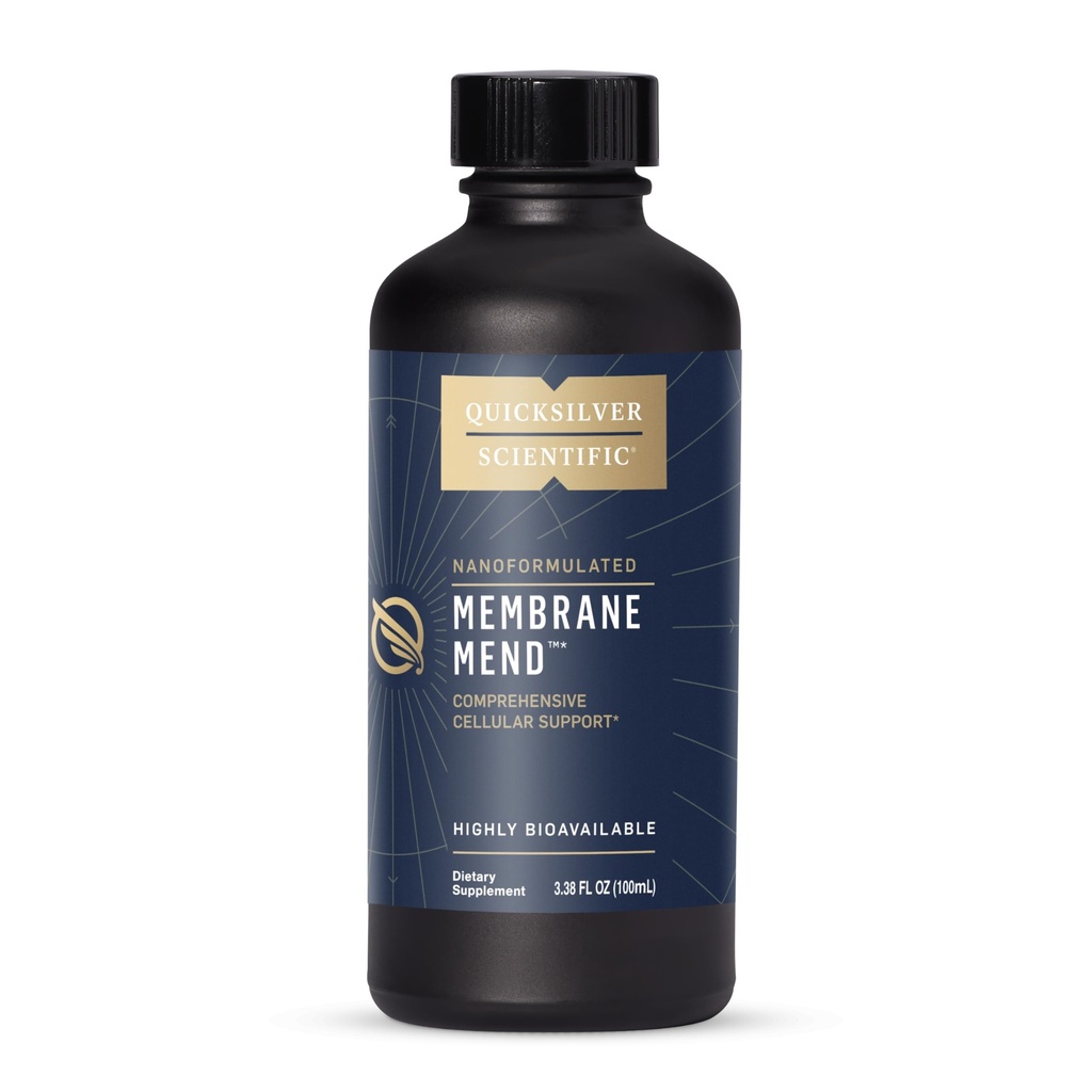 Quicksilver Scientific Membrane Mend - Hersenen, Cellular & Healthy Aging Ondersteuning met Fosfatidyl Choline (PC), Vitamine E Tocotrienolen, Ahiflower Oil & Astaxanthine Supplementen (3.38oz / 100ml)
