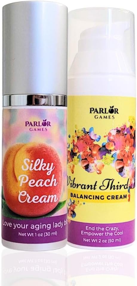 Menopauze Rebalancing Bundle: Silky Peach Estriol Cream & levendig Derde Progesterone Cream voor vrouwen. Bioidentical Estrogen & Progesterone for Hot Flashes, Vaginale Droogheid, Slaapproblemen & Hersen mist