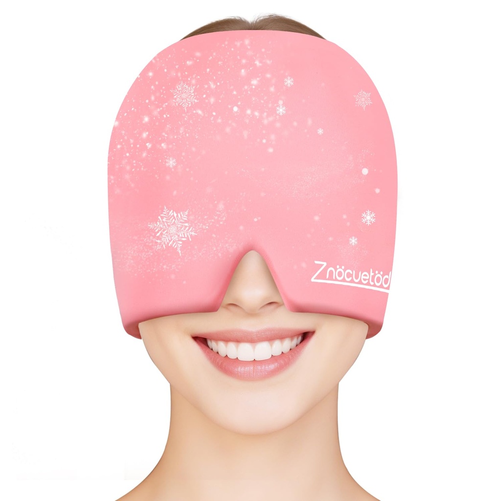 ZNÖCUETÖD Migraine Hoofdpijn Relief Cap Volledig hoofd ijs Pak Wrap Koeling Gel Ice Beanie Cold Cap Hot/Cold Compress Therapie voor Sinus, Stress, Spanning, Hoofdpijn Verlichting, Vrouwen
