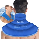 Atsuwell Ice Pack voor nek en schouders Koude compressie, schouder Ice Packs Herbruikbare Gel Pack, Large Upper Back Cold Pack Wrap voor nek, schouder, hiep, blauw