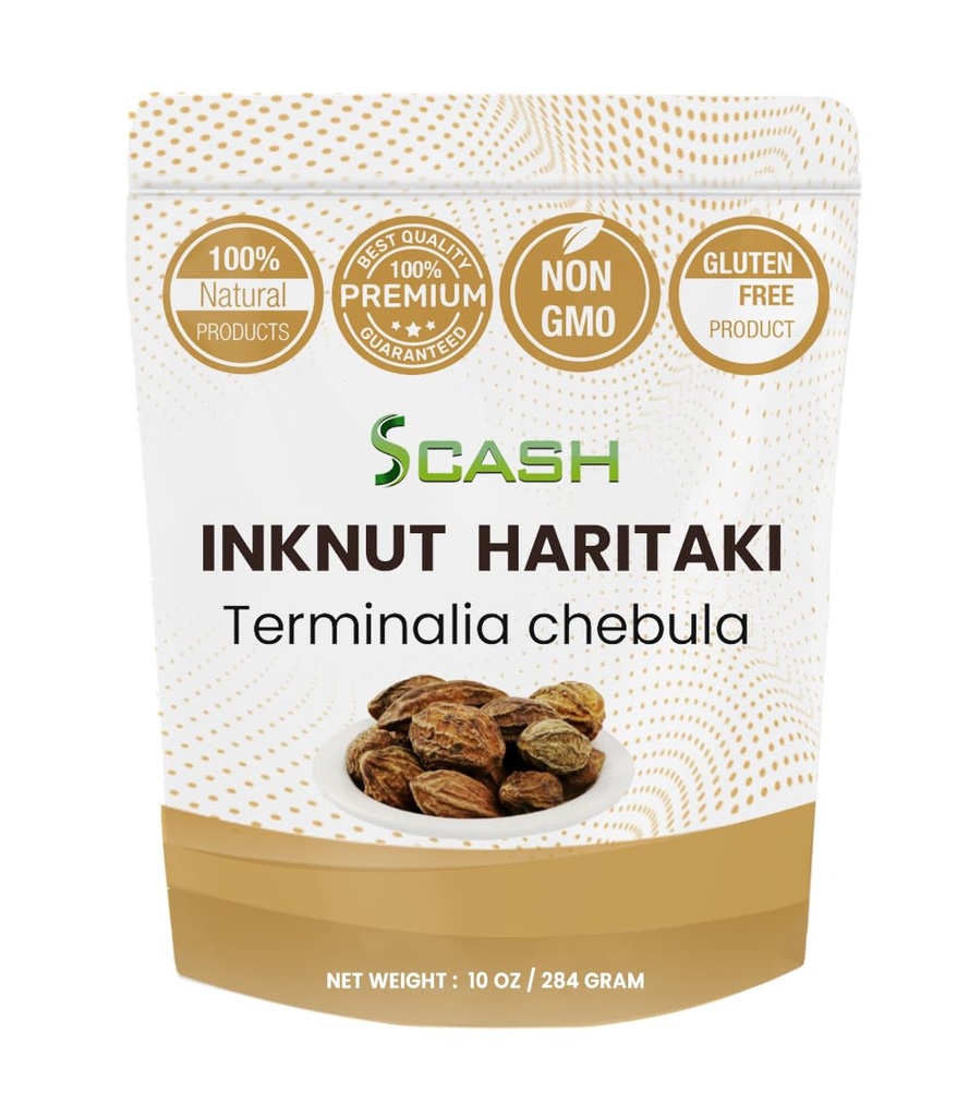 Haritaki/Inktnoot Geheel voor donkere cirkels 10 Ounce (283 Gram) 100% Natuurlijk gedroogd kruid Terminalia Chebula