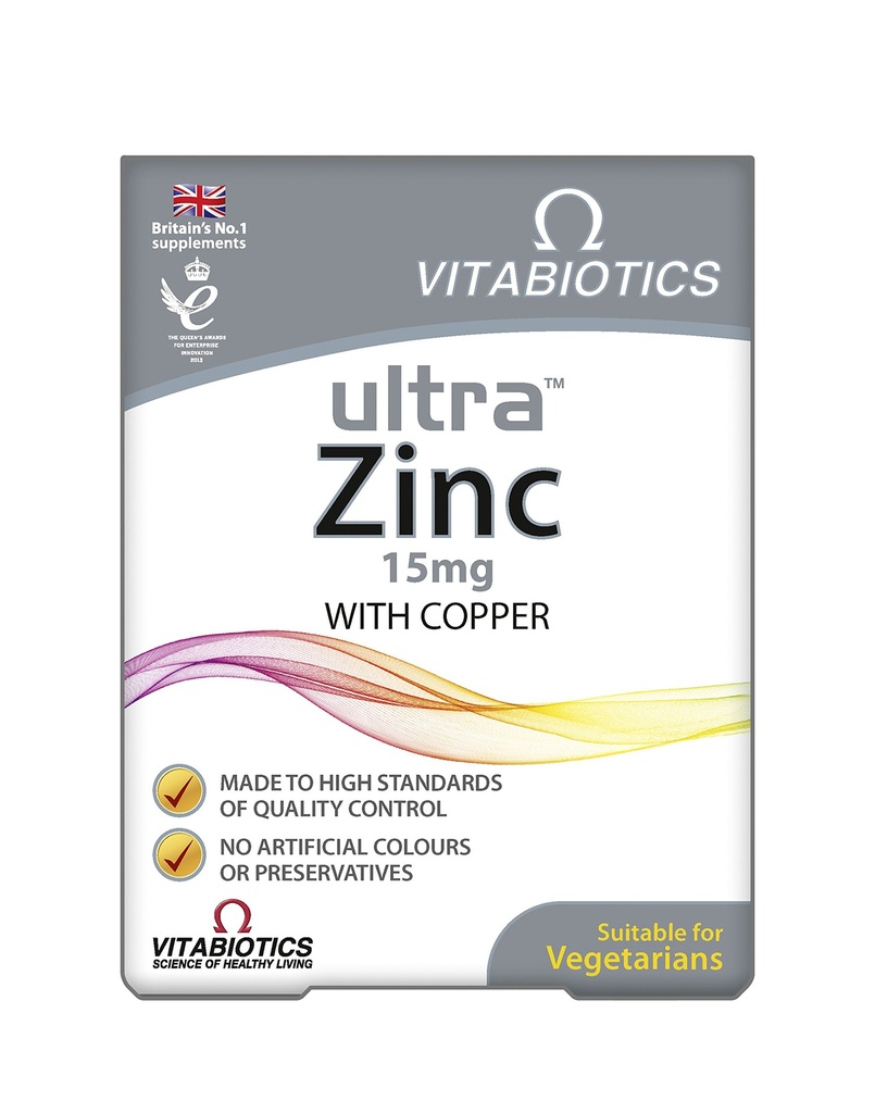Vitabiotica ultra zink 15mg met koper 60 tabletten door Ultra