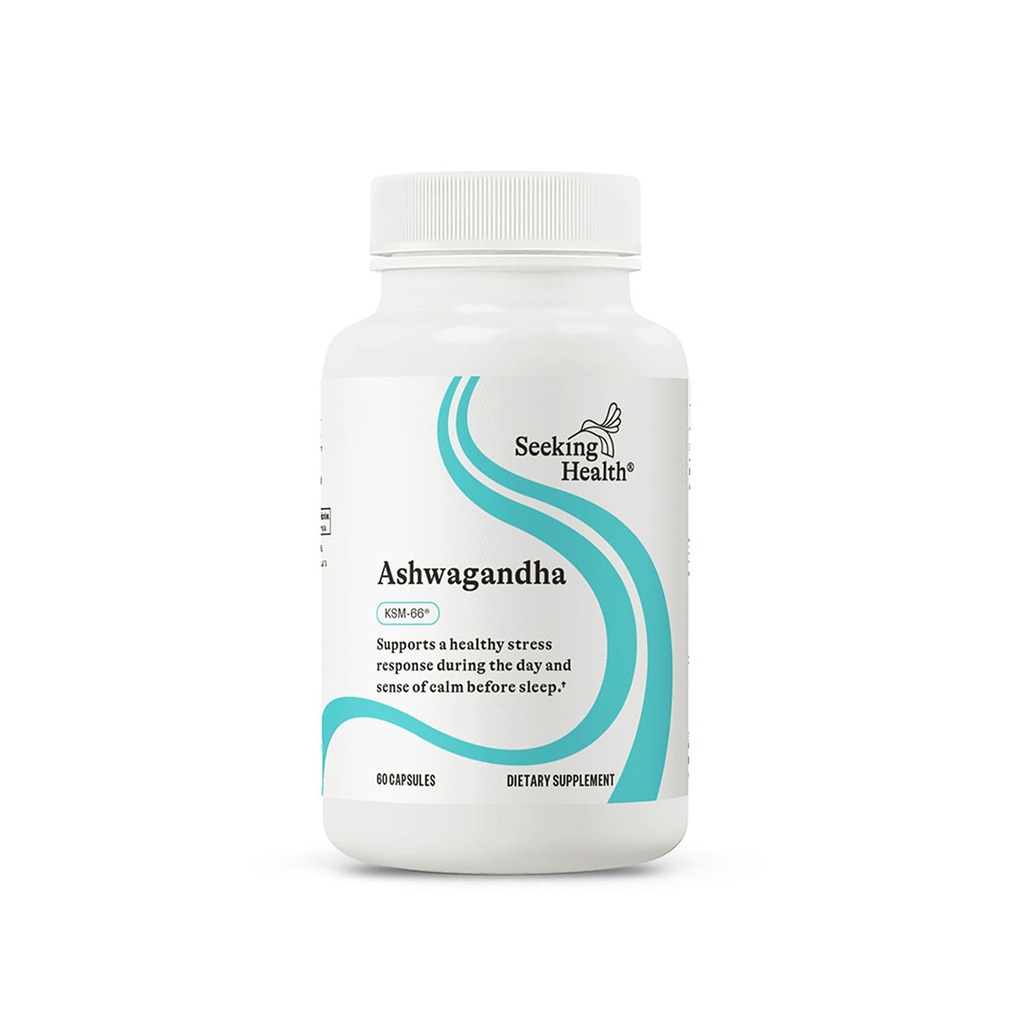 Seeking Health Ashwagandha Extract, Potent 467 mg Natural Ashwagandha with 5% Withanolide, Supports Balanced Mood, Focus, and Sleep, Vegan and Vegetarian (60 Capsules)