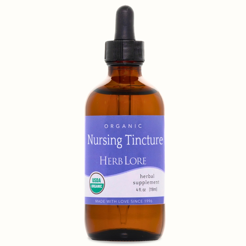 Herb Lore Organic Nursing Tincture - Liquid Lactation Support Drops to Increase Breast Milk Supply with Moringa and Fennel - Fenugreek Free Breastfeeding Supplement (4 fl oz)