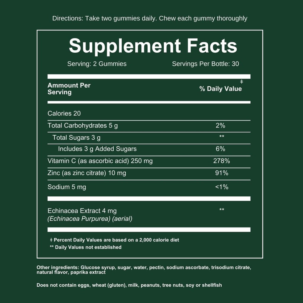 WEEM Immune Support Gummies - Vitamine C - Zink - Echinacea - Gezondheidssysteem Ondersteuning - Alternatief voor pillen, Glutenvrije, Natuurlijke Supplement voor kinderen en volwassenen - 3 Pack