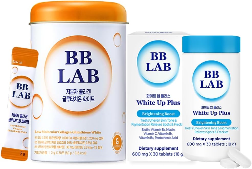 [Double White&Glow] Glutathion White Collageen, White Up Plus, Powder Stick Korean Fish Collageen, Vitamine C, Glutathion, Snelle Absorptie, Fruit smaak, Glutathion Pillen, L-Cystine, voor Antio