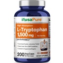 NusaPure L-Tryptofaan 1500mg 200 Vegetarische caps (Non-GMO, Veganistisch) Bioperine