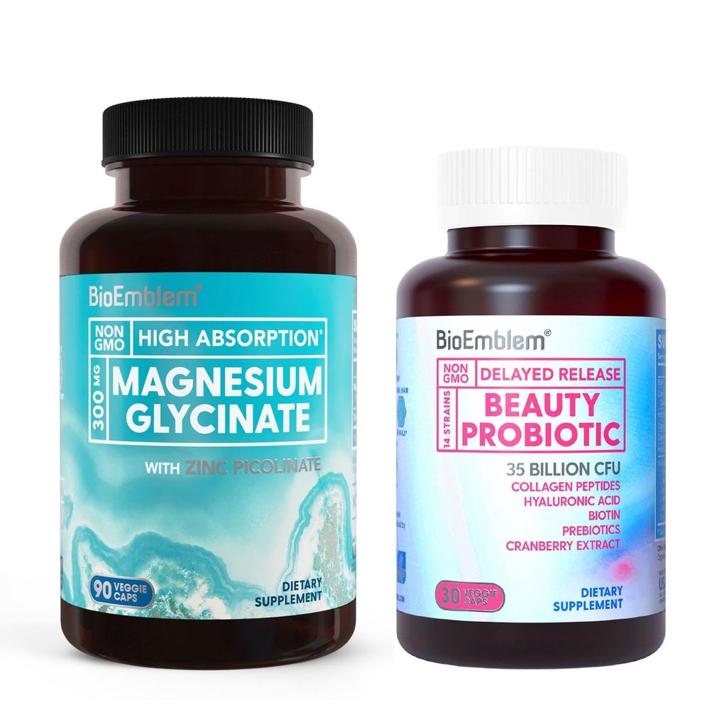 BioEmblem Magnesium Glycineer met zink en Beauty Probiotica