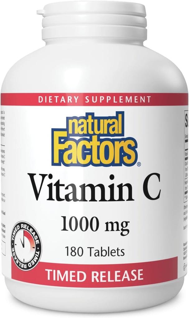 Natuurlijke factoren, vitamine C 1000 mg, Time Release Antioxidant Ondersteuning voor Immune en Bone Health