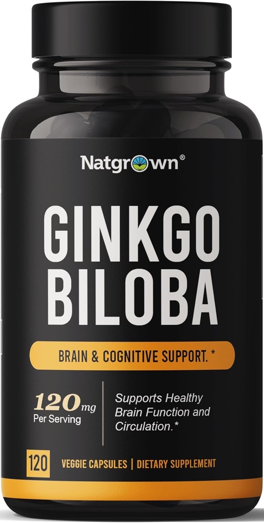 Natgrown Ginkgo Biloba 120 mg - Extra sterkte Ginkgo Biloba Extract Capsules - 120 Tel.