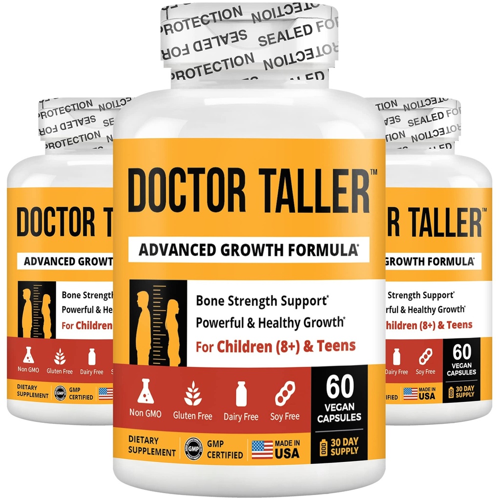 NuBest Doctor Taller - Hoogte Groei Formule - Ondersteunt Hoogte Groei en Immuniteit - Keto met Calcium, Vitamine D3, Vitamine K2, Aminozuren & Herbs voor kinderen (8+) - 3 Pack 