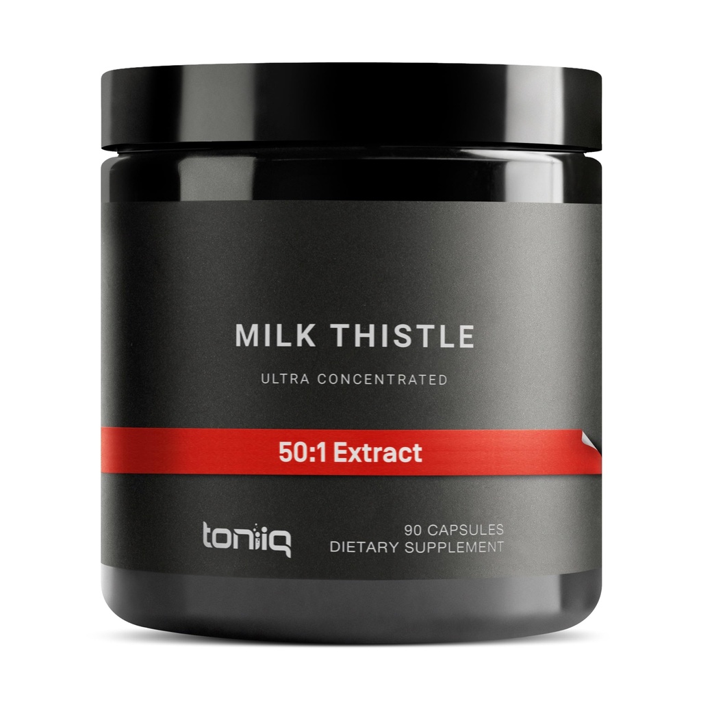 Toniq Milk Thistle - Ultra High Potency 50:1 Extract met 80% Silymarin - Hoog geconcentreerd - Third-Party Lab getest - 90 Capsules
