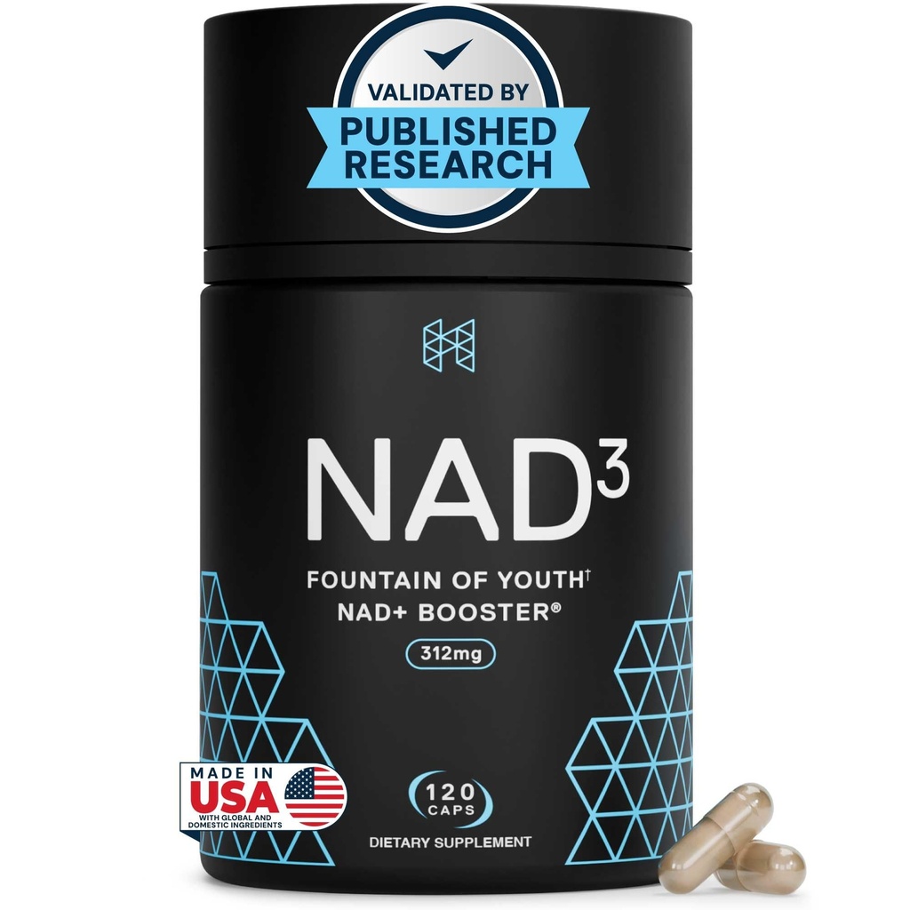 HPN NAD3 Clinical NAD+ Booster, Cellular Health & Natural Energy - NAD Supplement for Healthy Aging, Metabolic Support, NRF2 & Longevity, Nicotinamide Riboside & NMN Alternative, 120ct, 60-Day Supply