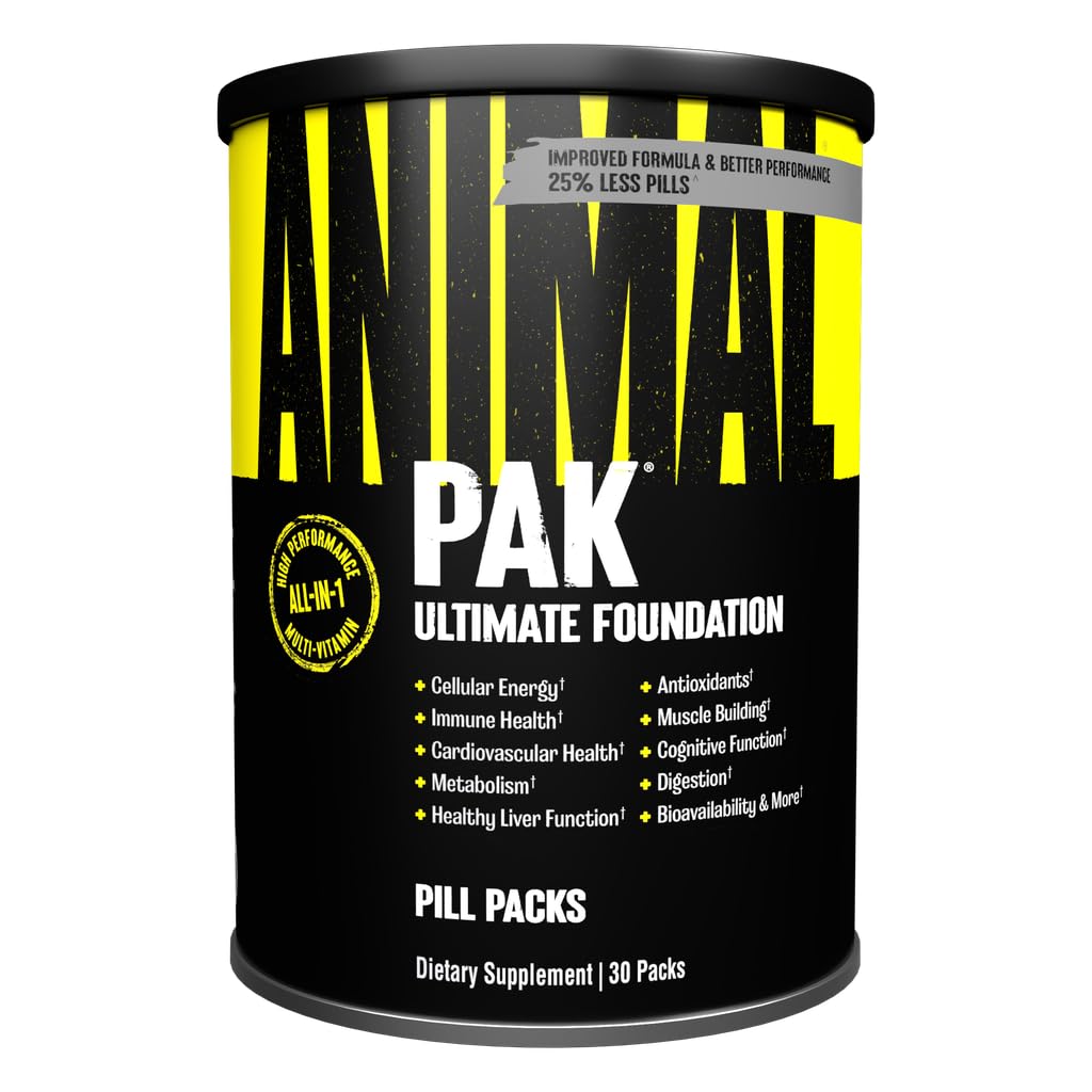 Animal Pak - Handige multivitamine voor mannen en vrouwen dagelijkse all-in-one vitamine & supplement Pack - zink, vitamine C, B, D, Aminozuren, en Immune Support - Sportvoeding prestaties - 30 Tel.