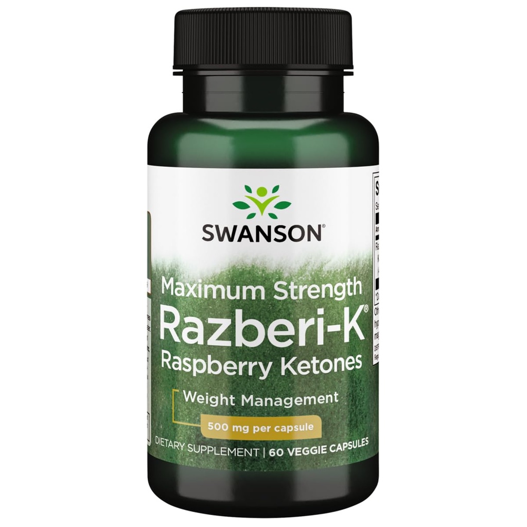 Swanson Maximale sterkte Razberi-K 500 Milligrammen 60 Veg Capsules