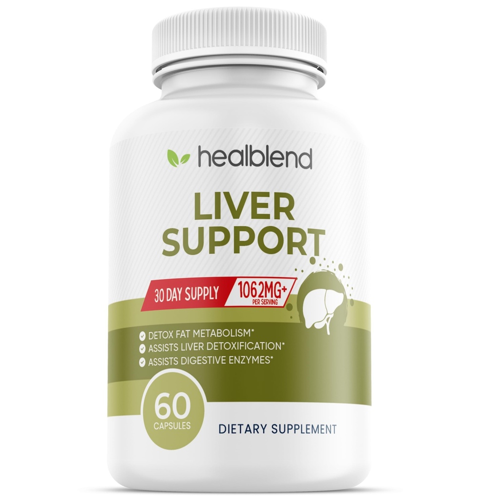 Liver Support - Natural Milk Thistle and Zinc Supplement - Helps Detox and Cleanse The Liver, Supports Digestive Health and Detoxification - 60 Veggie Capsules (30 Days Supply)