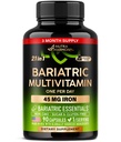 Bariatrische Multivitamine - 45 mg IJzersupplementen - Made in USA - voor vrouwen en mannen - All-in-One, 21 Essentiële Vitaminen - Gastrische Mouwondersteuning - Zonder suiker, gluten en soja - 90 Capsules, eenmaal daags