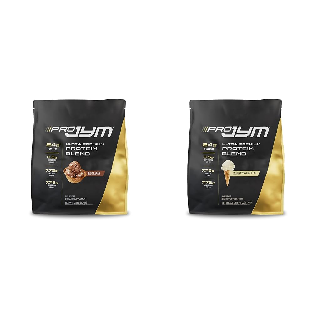 Pro JYM Proteïnepoeder Blend with Whey, Casein, Milk & Egg Isolaten - Rocky Road & Tahitian Vanilla Bean Flavors, 4.3lb & 45 Servers