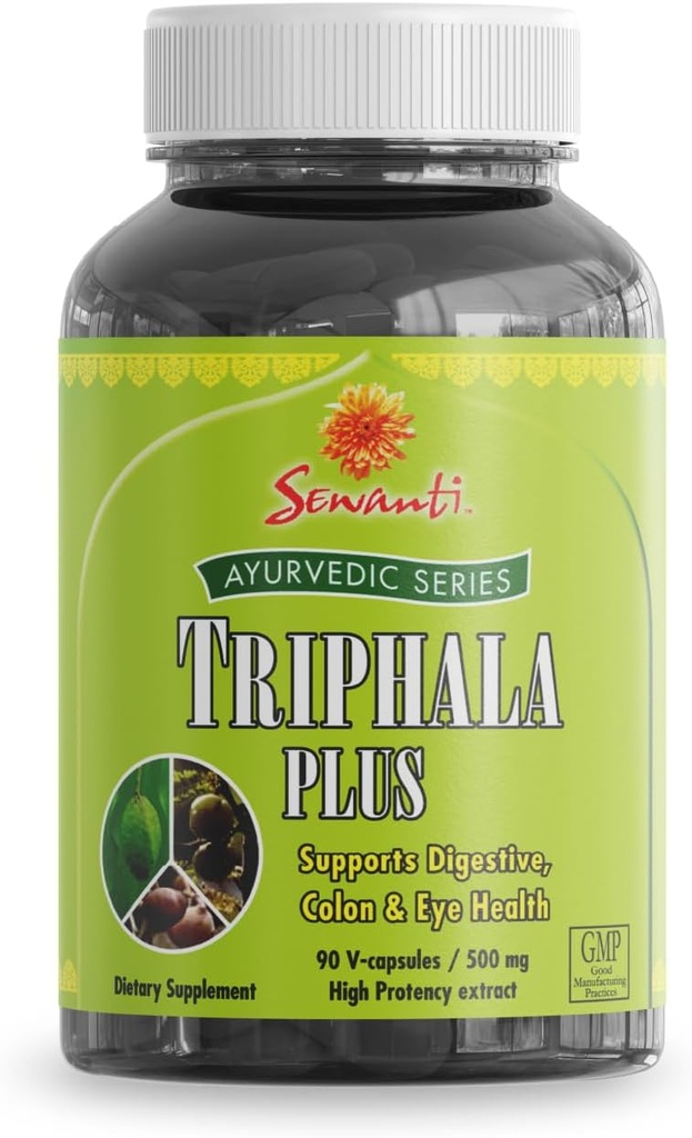 Sewanti Ayurvedische Triphala Capsules - Kruidenformule voor Digestieve Gezondheid - Amla, Bibhitaki, Haritaki - 90 V-Capsules/500mg