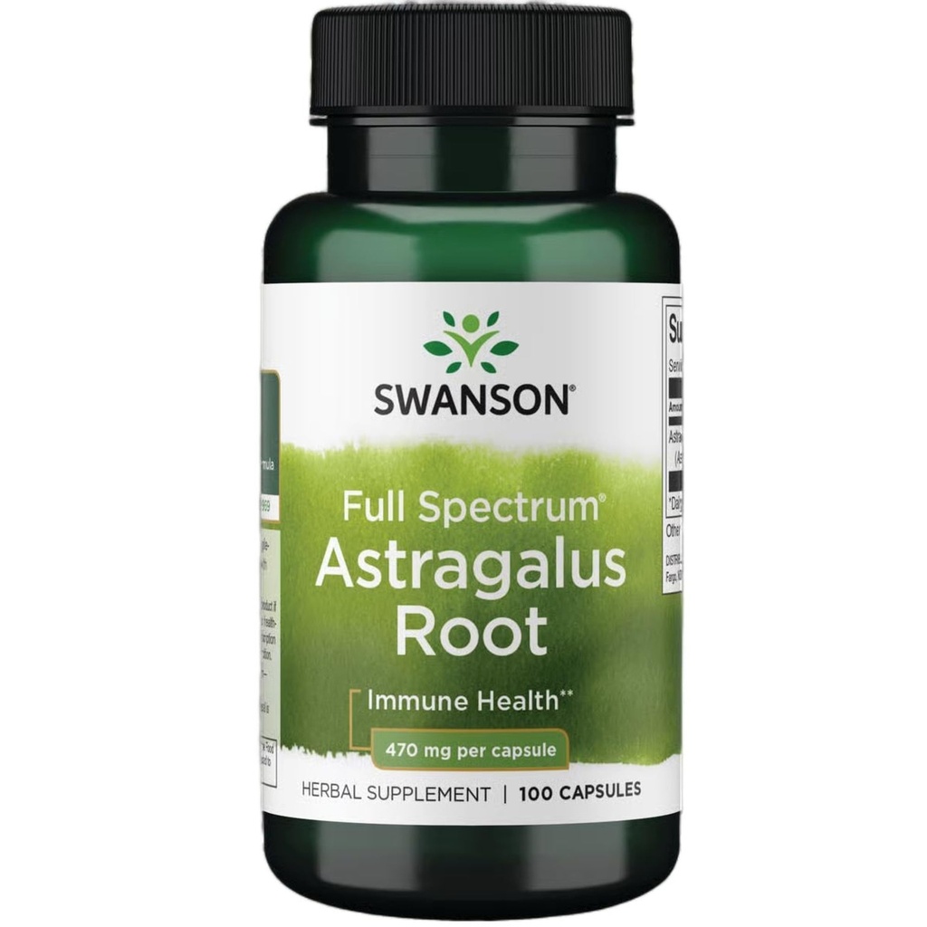 Swanson Astragalus Root - Herbal Supplement Promoting Immune System Support - Natural Formula Supporting Heart & Liver Health - (100 Capsules, 470mg Elk)