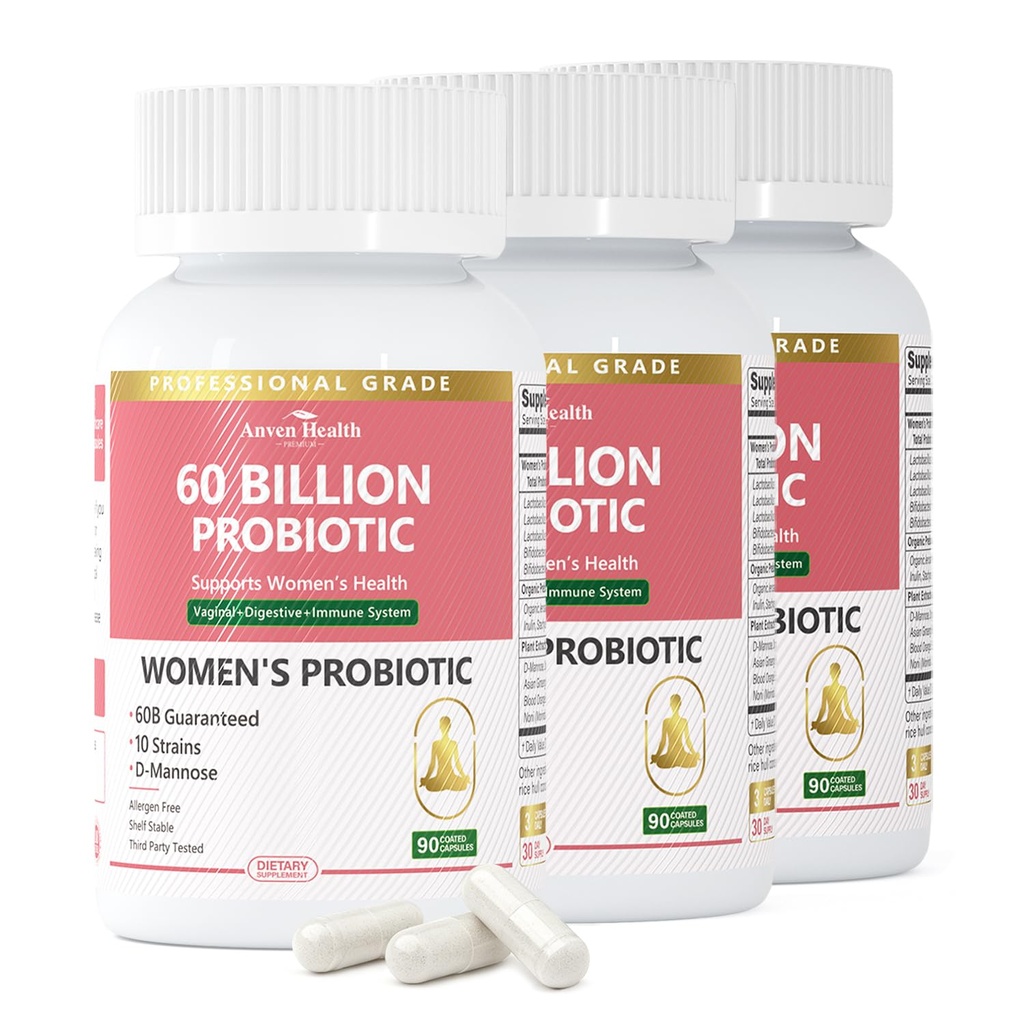 Probiotica en prebiotica voor vrouwen pH-balans & spijsverteringsgezondheid - 60 miljard Vaginale Probiotica met Cranberry & D-Manneus voor Gut, urine, Immune Health, Vegan & Non-GMO 270 Capsules