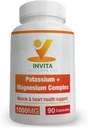 Invita Kalium Magnesium Complex 1000 MG voor Leg & Muscle Support I (90 capsules) - Hoge Absorptie Kaliumaspartaat met Magnesium aspartaat Oxide Glycinate Gluconaat & citate
