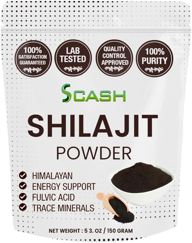 scash 600 Servings Shilajit Dry Extract Supplement Powder, 5.3 Ounce /150g, Shilajit Pure Himalayan Mineral with Fulvic Acid, Fulvic Minerals Compound for Energy Supplement