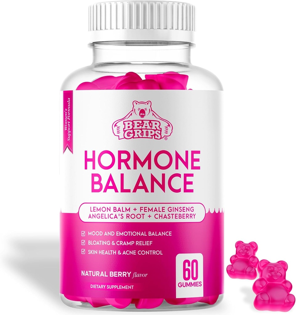 Hormone Balance for Women - PMS Relief Gummies and Bloating Relief for Women, Balance Complex for Women - All-in-One Menopauze Supplements for Women, Menopauze Relief, Natural Support for Cramps