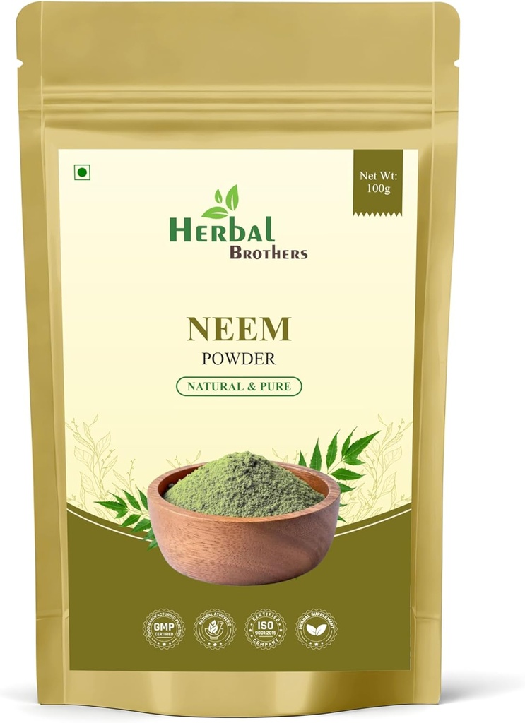 Biologische Neem Powder Pure & Natural Skin Care, Hair Care & Detox Ayurvedic Herbal Supplement 100 gm, Verpakking van 1