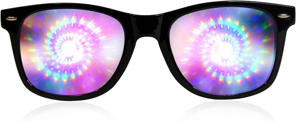 GloFX Black Frame Spiraal-diffractiebril 