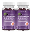 Mulitea Glucosamine Chondroitin Gummies - Extra sterkte Joint Support Supplement met MSM & Vlierbes voor natuurlijke gewrichts, antioxidant Immune Ondersteuning voor volwassenen, mannen en vrouwen-(2 Pack)