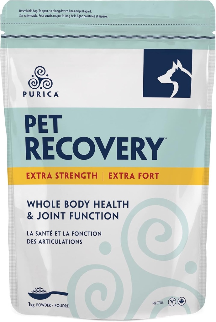 PURICA Huisdierherstel Extra sterkte - Gezamenlijke ondersteuning voor katten en honden - Glucosamine - Vitaminen voor gezamenlijke gezondheid. Geschikt voor kleine en grote rassen - Transformeer het welzijn van uw huisdier met 1kg poeder
