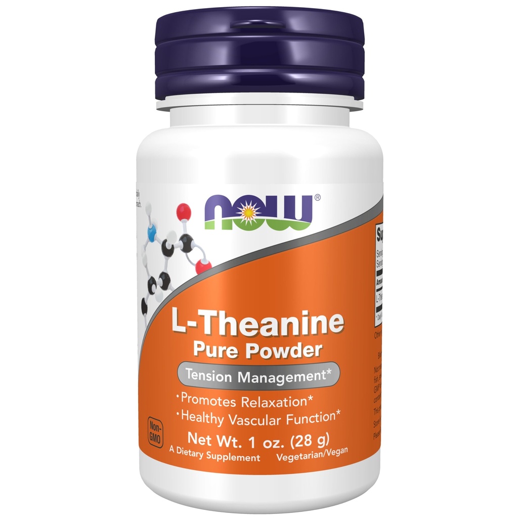 NOW Foods Supplementen, L-Theanine Pure Powder, Tension Management*, Aminozuur, 1-Ounce