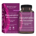 Reserveage Beauty, Resveratrol 500 mg met Pterostilbene, Antioxidant Supplement voor Immune Support & Heart Health, Ondersteunt gezonde veroudering, Paleo, Keto, 60 capsules (60 porties)