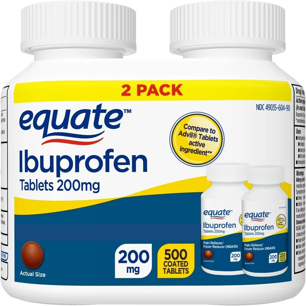 Equate Ibuprofen tabletten, 200 mg, Twin Pack, 500 Tellen