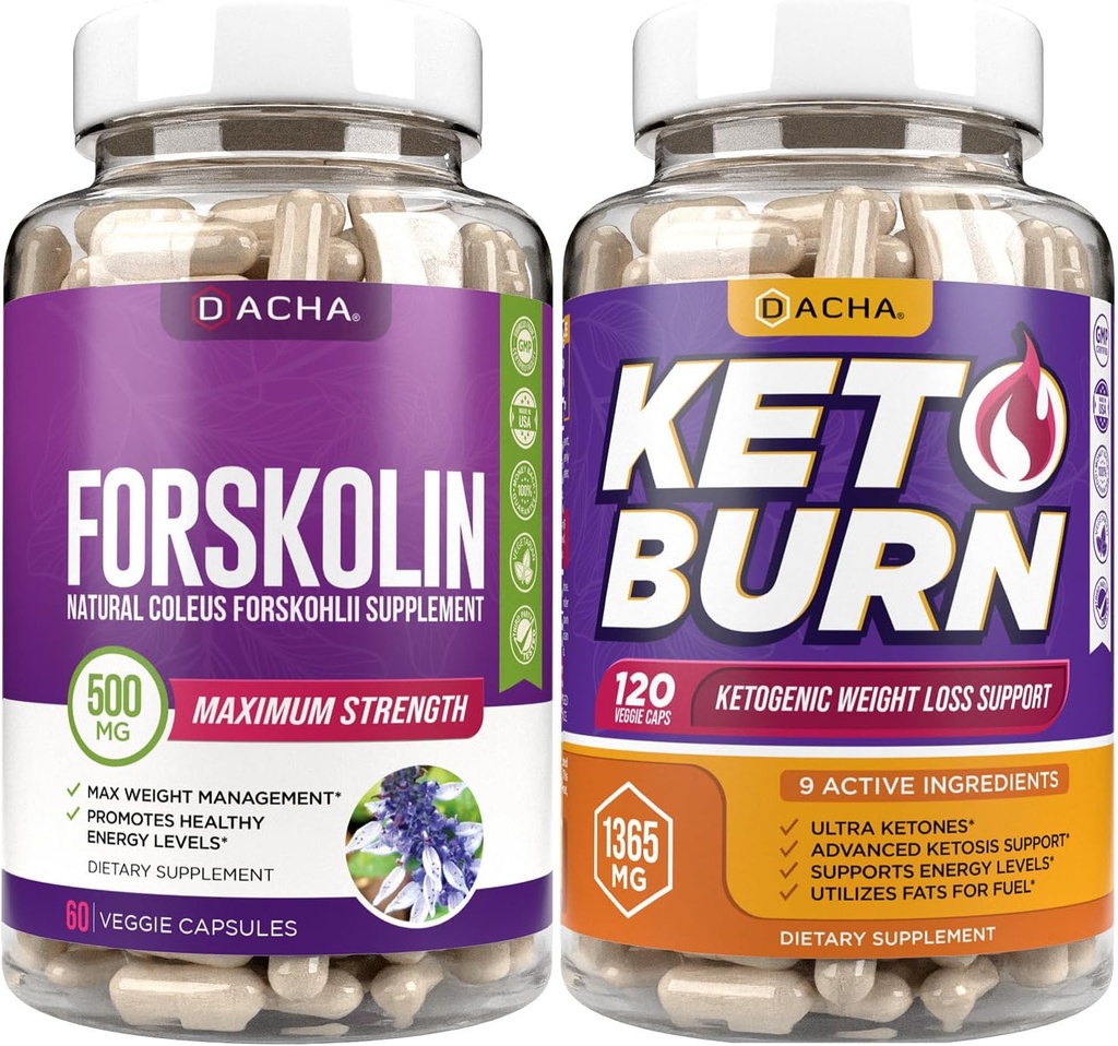 Geavanceerde Keto & Fitness Bundle - Premium Forskolin Extract Plus Keto, met 11 natuurlijke kruiden voor Max Slim Look, Ultra Strength Pillen, Immune Ondersteuning, Verloren Snelle