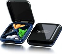 Zwarte 4-Compartiment waterdichte pil Box Organisator - Travel Portable Medicine Box, BPA gratis pil Container voor vitamines, visolie, supplementen