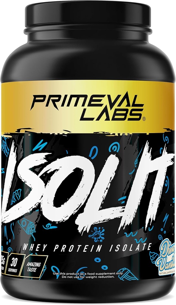 Primeval Labs ISOLIT - Wei Proteïne Poeder, 100% Wei Isolaat, 25 g Proteïne, BCAA's, Fast Absorbing, Easy Digesting (Diner Vanilla, 2lb)
