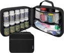 Grote pil fles Organisator, Medicine Bag, drager voor medicijnen, vitamines, en medische benodigdheden - Travel Medicine Organizer en opslag Med Bag met elastische Bands - Zwart (Zonder slot)