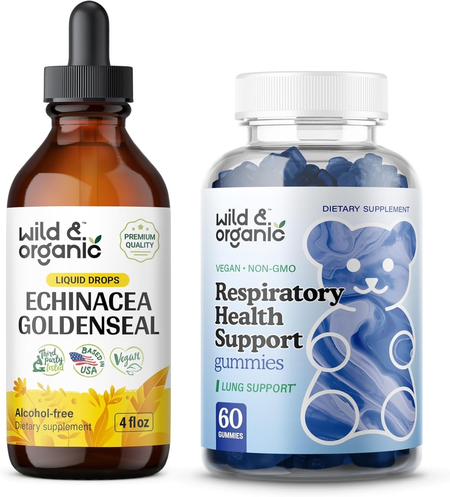 Wild & Organic Echinacea Goldenseal Tinctuur 4 fl oz & Lung Detox Gummies
