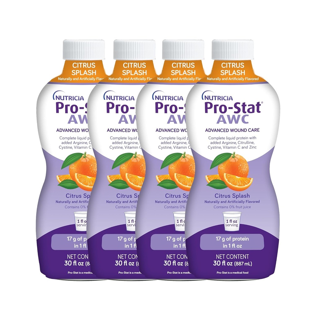 Pro-Stat Advanced Wound Care (AWC), Geconcentreerde Liquid Protein Medical Food - Citrus Splash Punch Flavor, 30 Fl Oz fles (geval 4)
