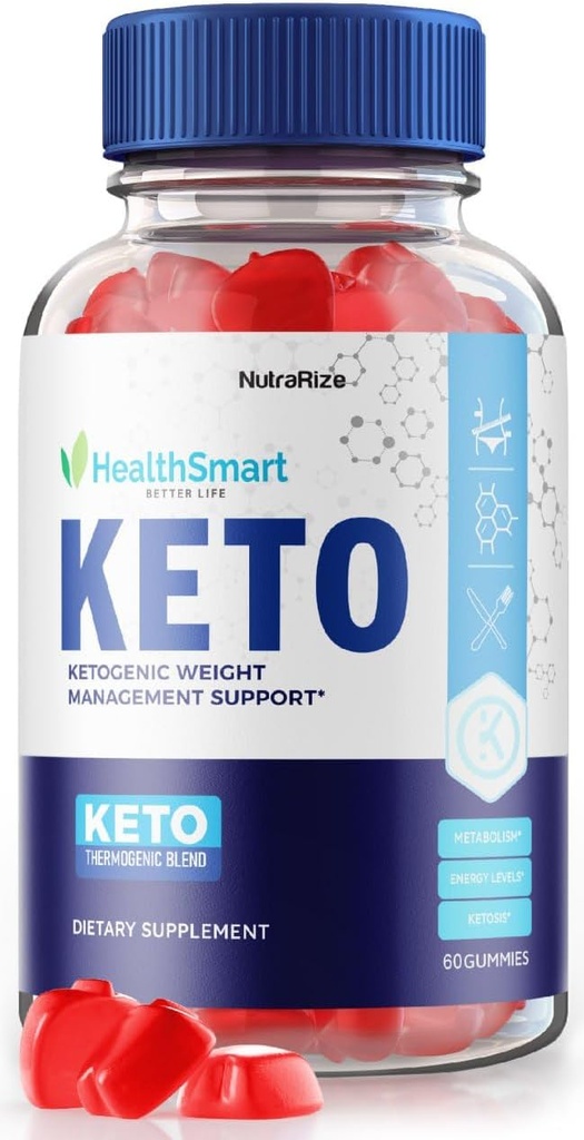 NutraRize HealthSmart Keto ACV Gummies voor geavanceerde gewichtsverlies, maximale sterkte supplement, Gomitas Reviews (60 Gummies)