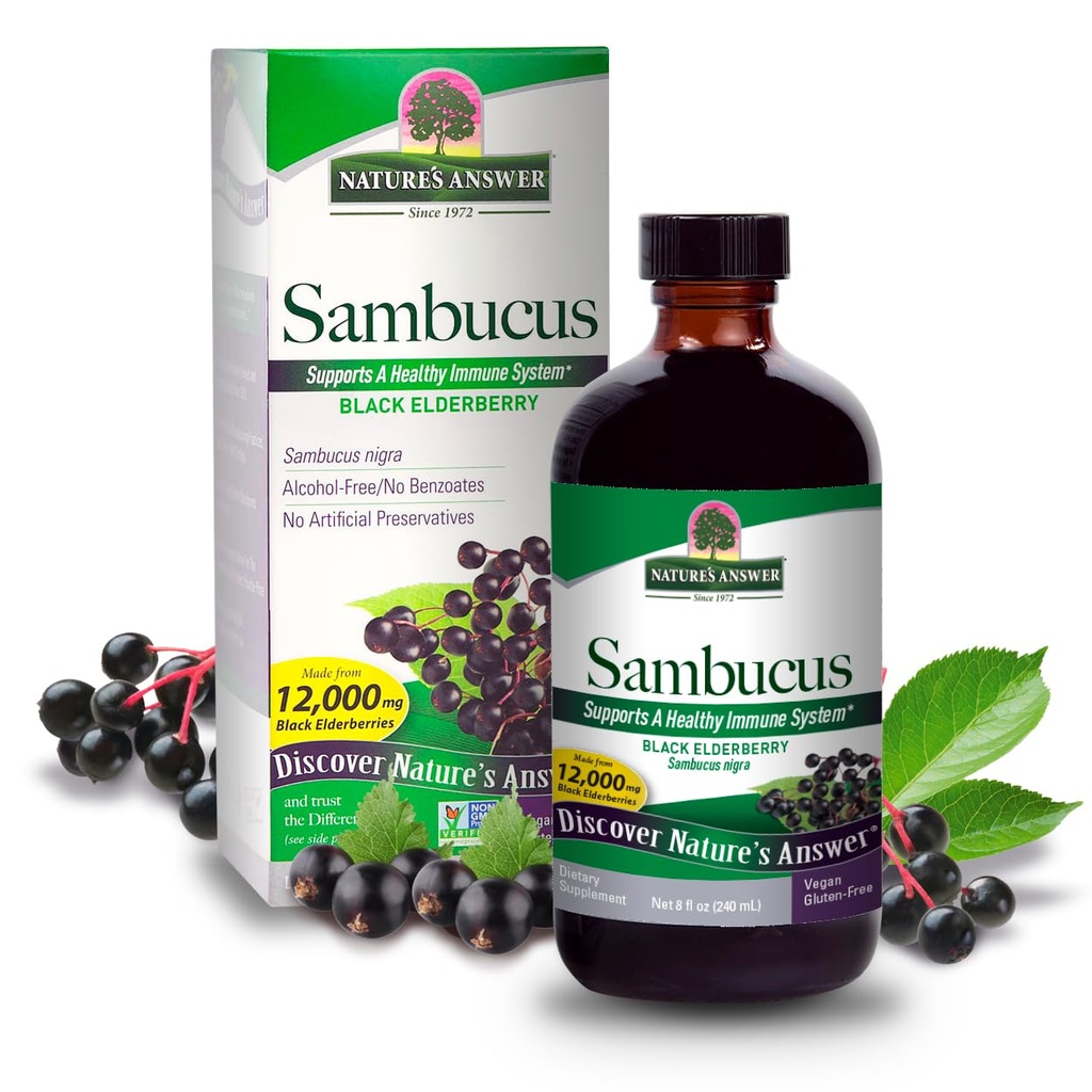 Antwoord van de natuur Sambucus Elder Berry Extract Syrup 8 Ounce ( 3 Pack ) 