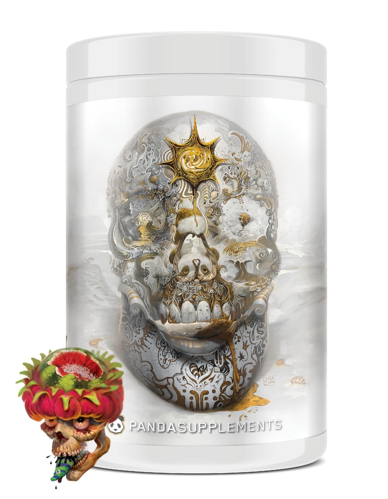 Ondergrondse Bio Labs/Panda Supps Schedel:Nootrope Pre-Workout,403mg Cafeïne, Tunnel Vision Focus, Pumps, Unparaled Energy (40 Scops) (Dragonfruit Watermeloen Candy) Schedel Crusher
