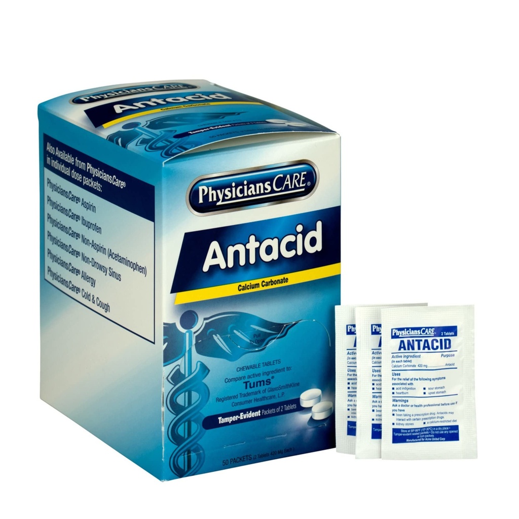 ArtsenCare Antacid Heartburn Medication (Vergelijk met Tums), 50 Doses of Two Tablets, 420 mg