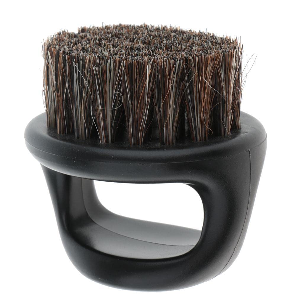 Salon Barber Wood Bristles Hair Beard Cleansing Grooming Brush Men's Mustache Shaping Comb - Black