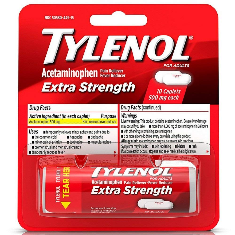 TYLENOL Extra sterkte caplets 10 ea (verpakking van 6)