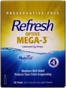 Refresh Optive Mega-3 Smeermiddel Steriele containers voor eenmalig gebruik Oogdruppels 30 ea (verpakking van 3)