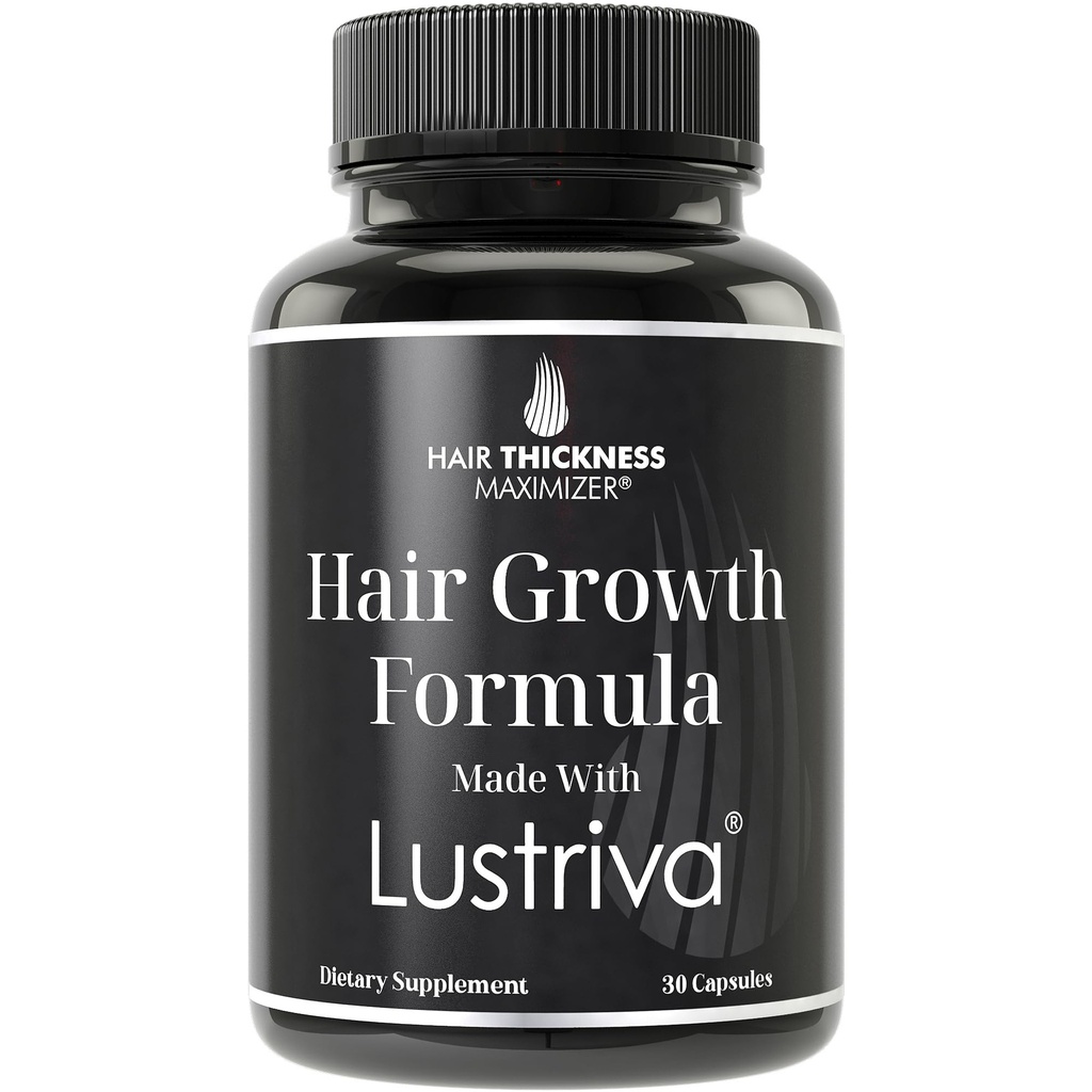 Lustriva Hair Growth Supplement - klinisch bewezen in een dubbelblinde studie voor haargroei en huid. voor zowel vrouwen als mannen. Verbeterd met Biotin 10000mcg voor Max resultaten